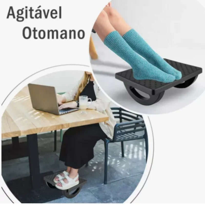 Apoio Ergonômico Para Pés Com Massageador Escritório